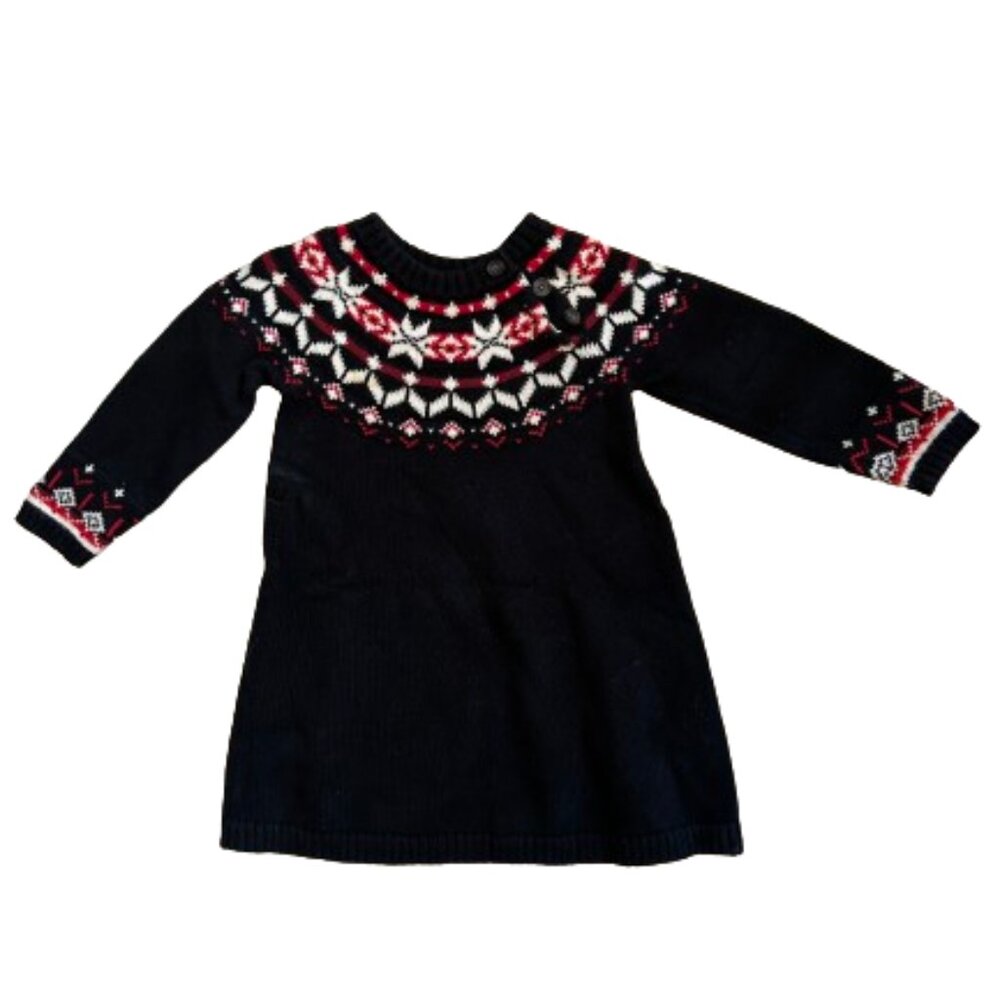 Hanna Andersson Black & Red Knitted Swing Dress